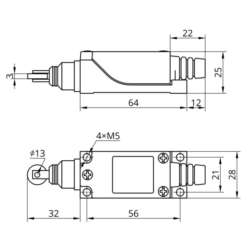 Концевой выключатель 8112 с металлическим роликовым плунжером, 1NO+1NC, IP65, TAKEL (505354)