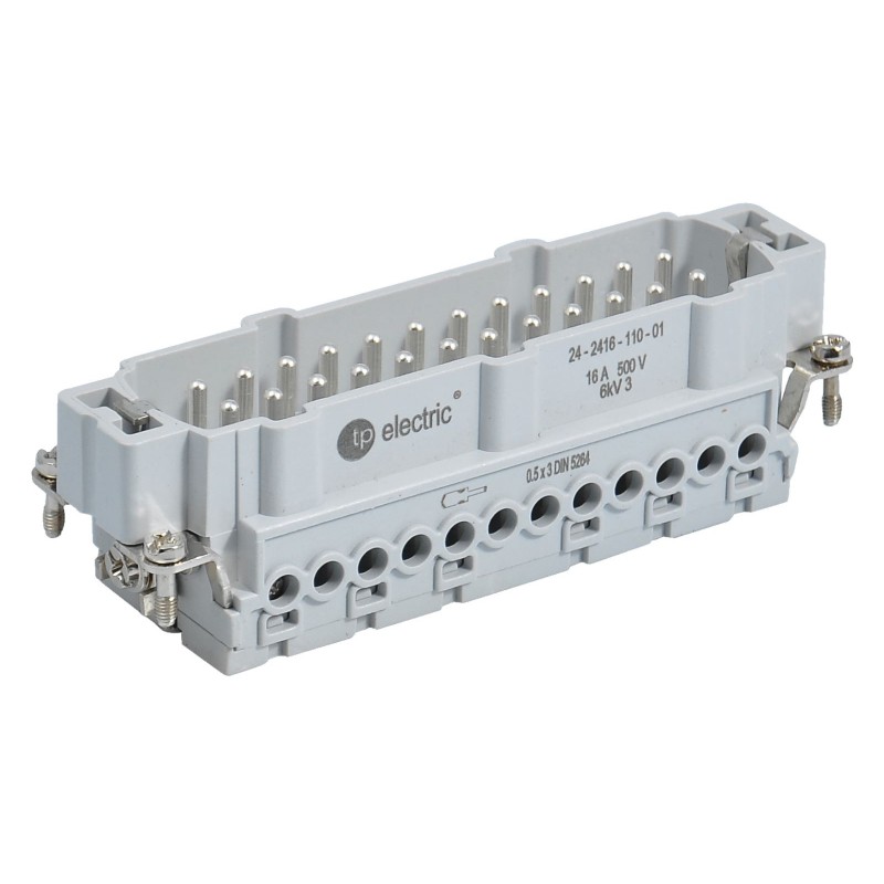 Контактная группа HDC 24P+E, 16А, 500В, винтовые зажимы, вилка, TP Electric (24-2416-100-01)