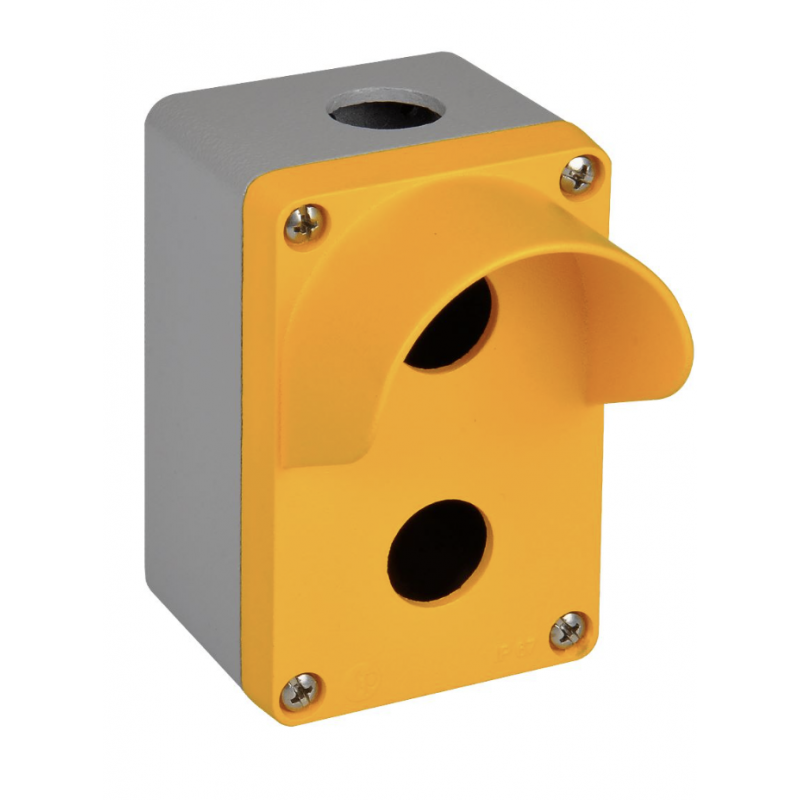 Алюминиевый кнопочный пост 2-местный с козырьком, Желтый, IP 67, TP Electric (3390-831-0600)