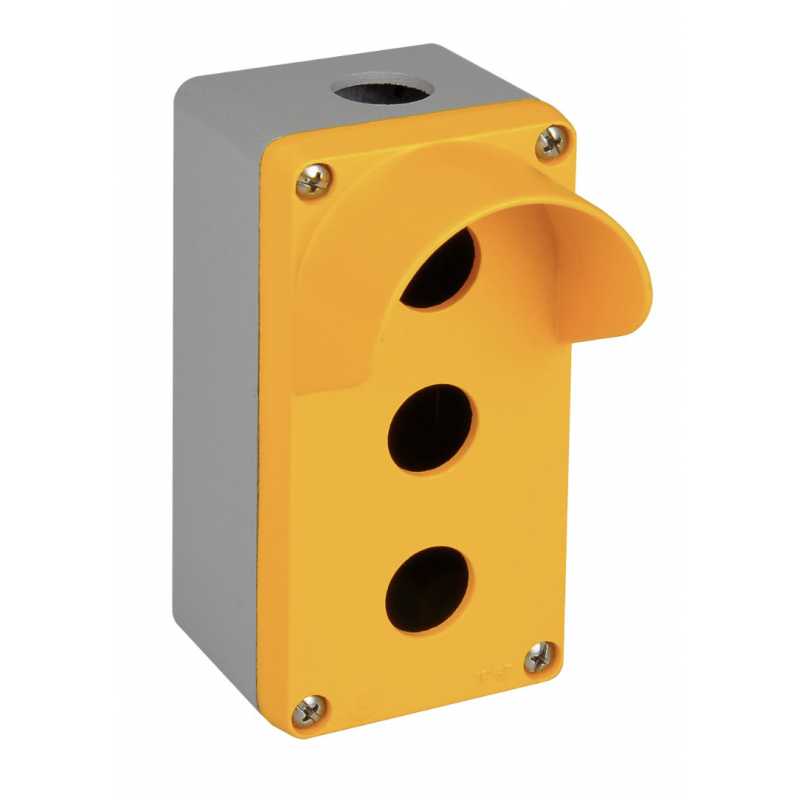 Алюминиевый кнопочный пост 3-местный с козырьком, Желтый, IP 67, TP Electric (3390-832-0600)