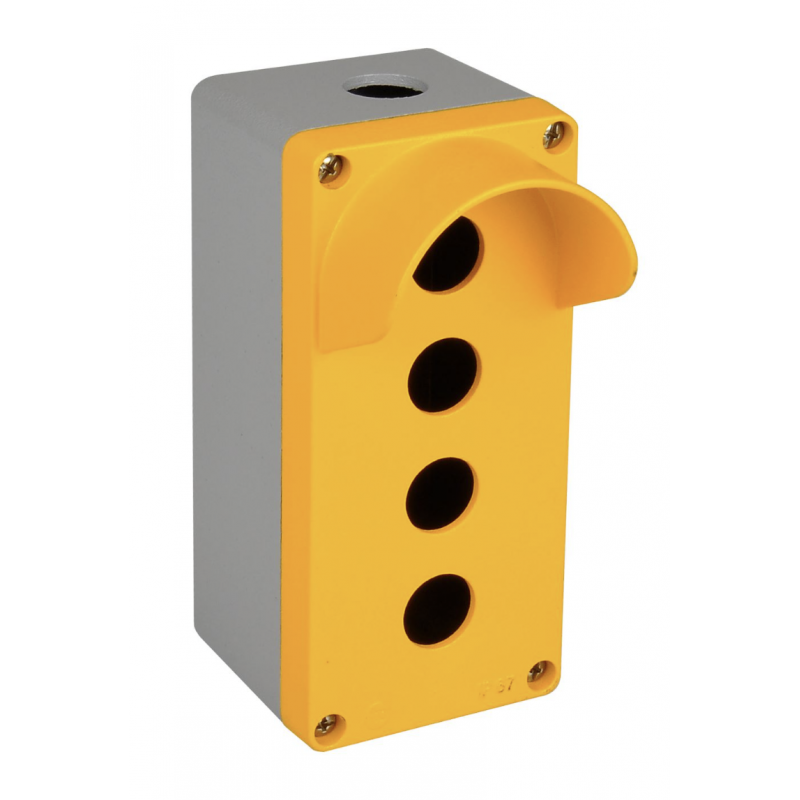 Алюминиевый кнопочный пост 4-местный с козырьком, Желтый, IP 67, TP Electric (3390-833-0600)