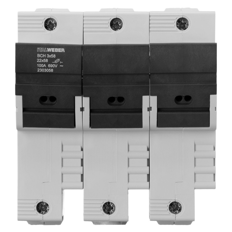 2303058 - Разъединитель под предохранитель BCH, 3P Ie-100 A, 22×58 мм, ITALWEBER