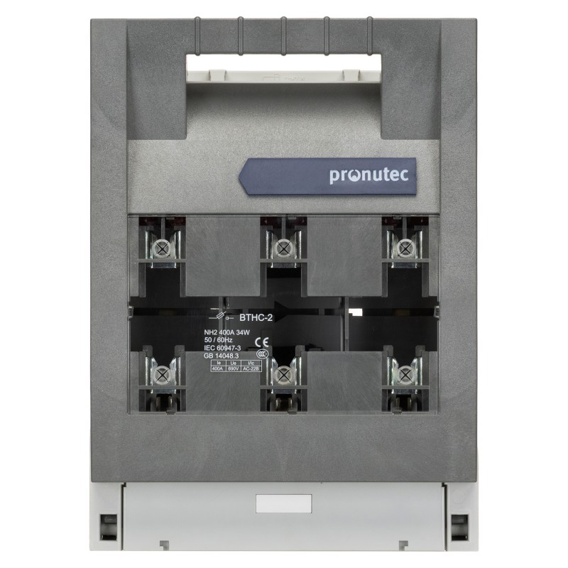 432.24.60.23 - Горизонтальный блок рубильник под шину 60 мм BTHC, 3P Ie-400 A, NH-2, М10, Pronutec