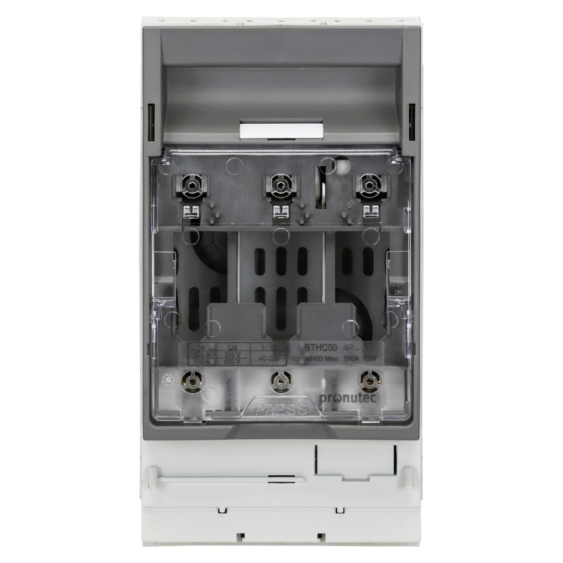 432.21.21.61 - Горизонтальный блок рубильник под шину 60 мм BTHC, 3P Ie-125 A, NH-000, М8, Pronutec